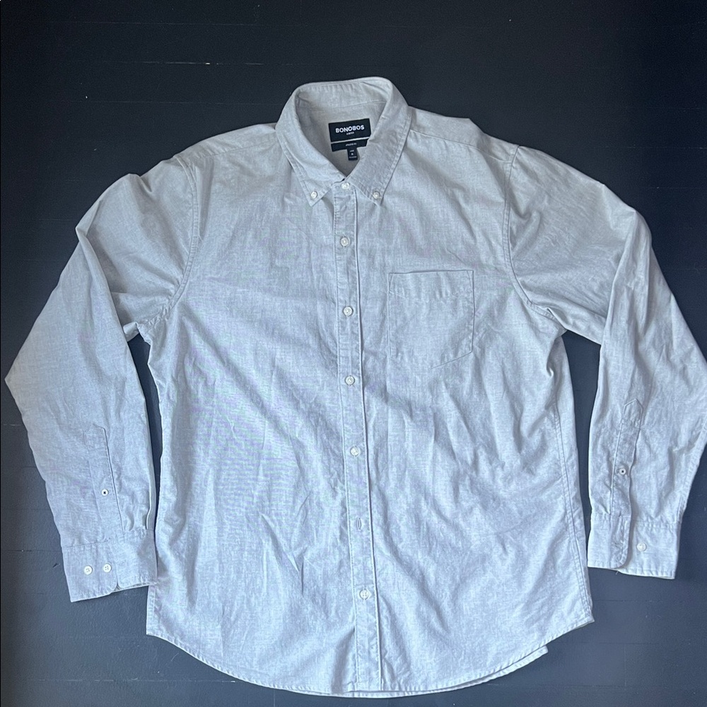 Bonobos Men's Light Gray Button-Down Oxford Shirt